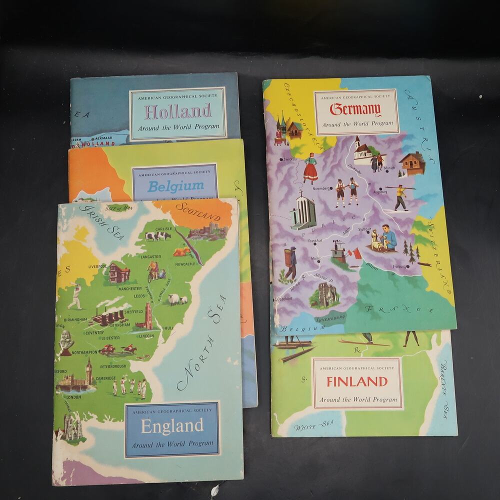 American Geographical Society Around the World Program Booklet Set of 5 1960s